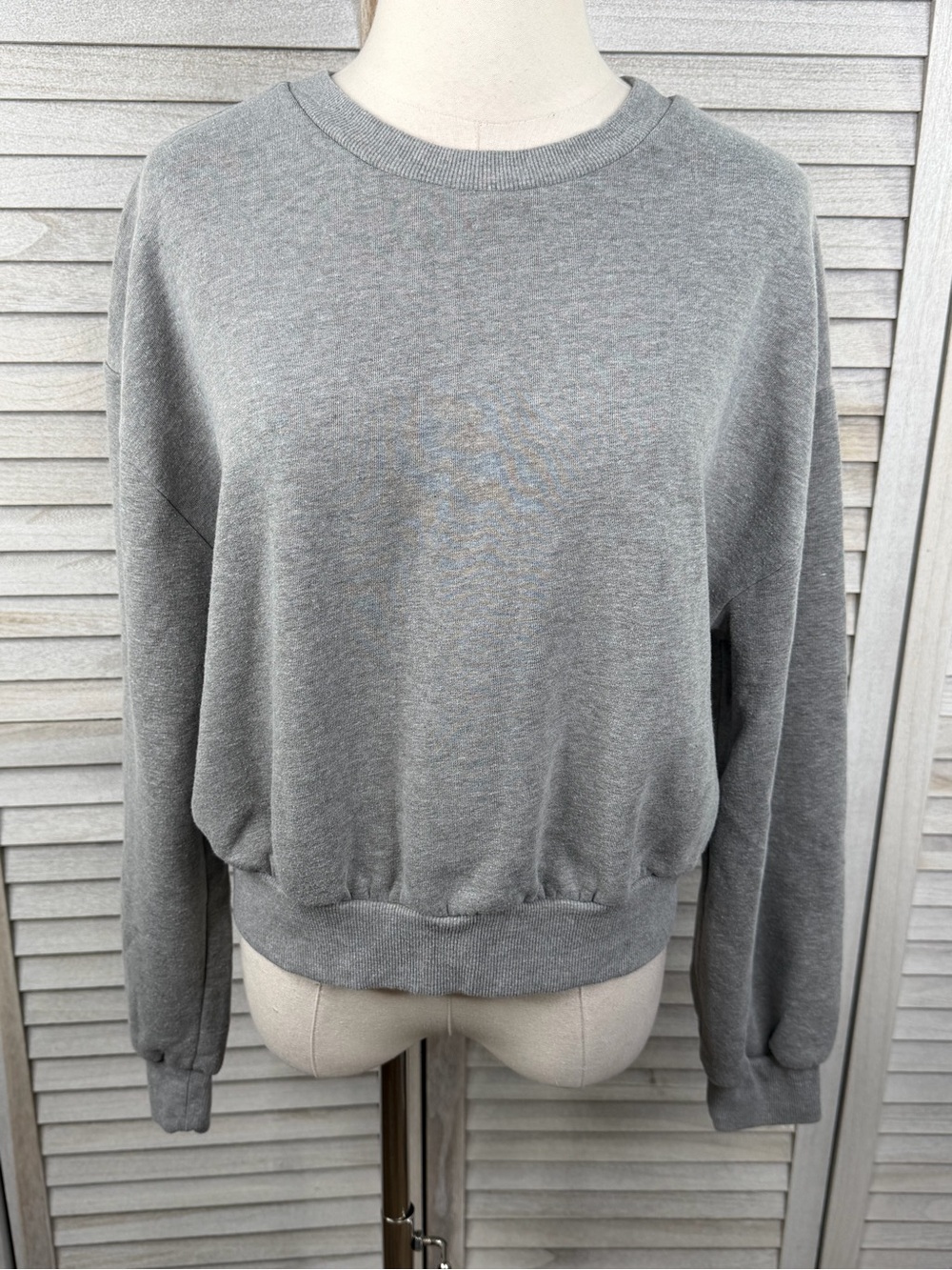 WILD FABLE Women's Gray Cropped Crewneck Sweatshirt-XL